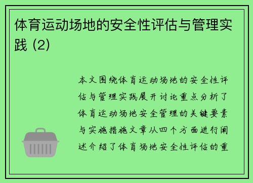 体育运动场地的安全性评估与管理实践 (2)